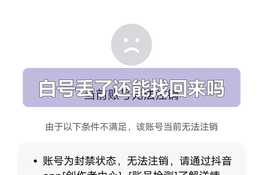 白号丢了还能找回来吗